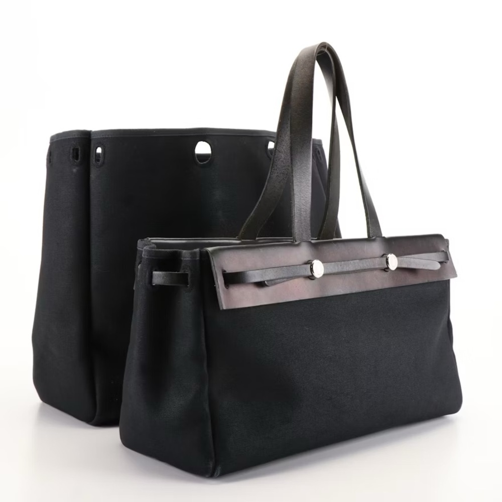 Hermès Toile Herbag Cabas MM in Two Sizes